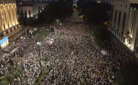 Georgian Pro-EU March in the Absence of European Commission Backing for Georgia’s EU Candidacy